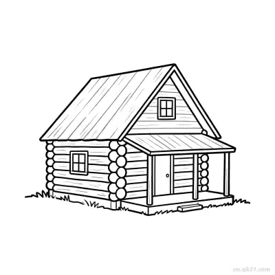 Free printable Wooden House 1 Coloring Page - Free PDF Printable House Coloring Sheets coloring page