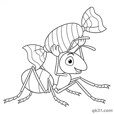 Ant Carrying Striped Candy Coloring Page