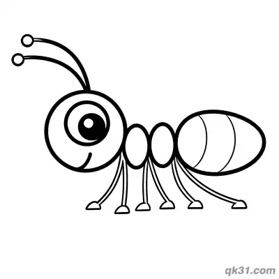 Big Head Minimalist Ant Coloring Page