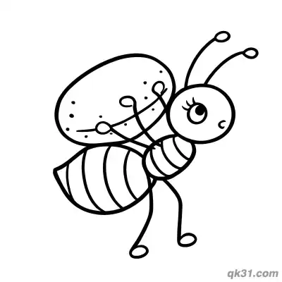 Cute Ant Carrying Potato Coloring Page