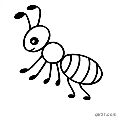 Minimalist Simple Ant for Toddlers Coloring Page