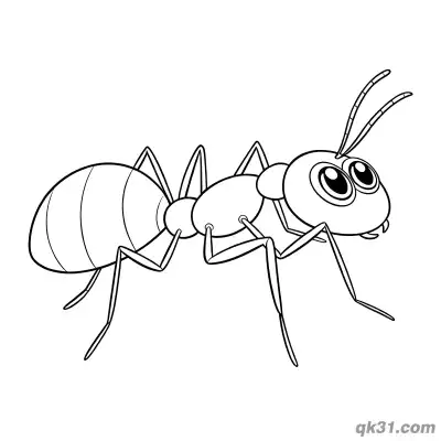 Realistic Segmented Ant Crawling Coloring Page