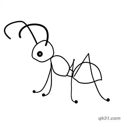 Free printable Ultra Simple Ant with Dot Eye Coloring Page coloring page