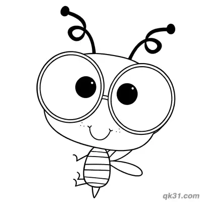 Big Glasses Artistic Bee Coloring Page