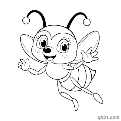 Flying Bee Welcoming Gesture Coloring Page