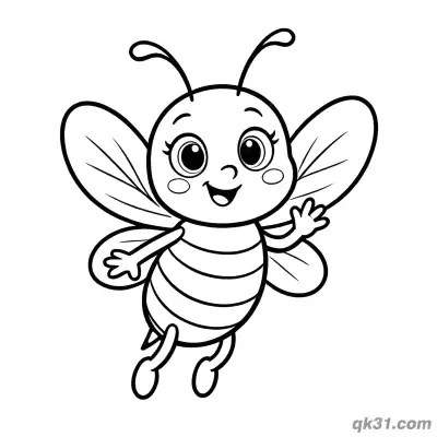 Flying Bee with Open Arms Coloring Page