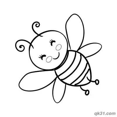 Peaceful Sleeping Bee Coloring Page