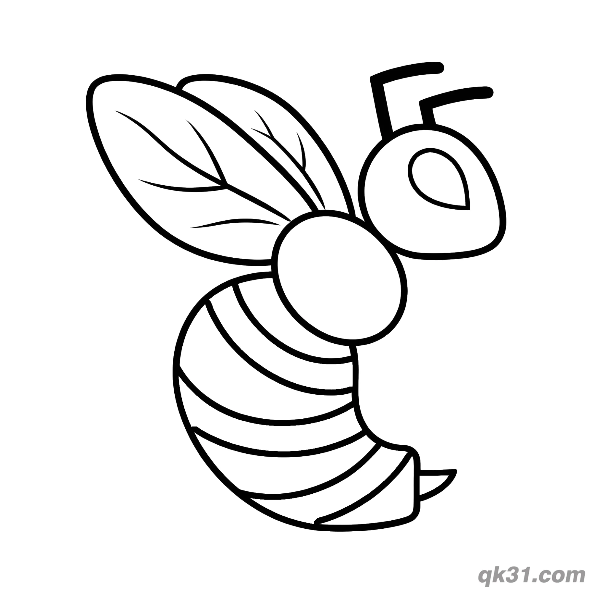 Resting Bee Lying Down Coloring Page – Free Printable Coloring Page for Kids and Adults