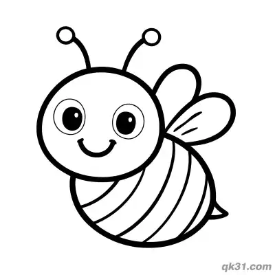 Free printable Simple Half Body Bee Coloring Page coloring page