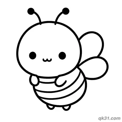 Free printable Super Cute Round Bee Coloring Page coloring page