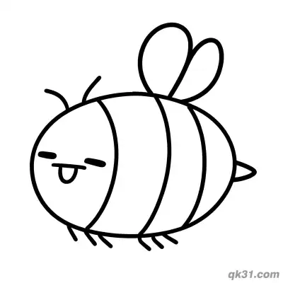 Free printable Winking Cute Bee Coloring Page coloring page