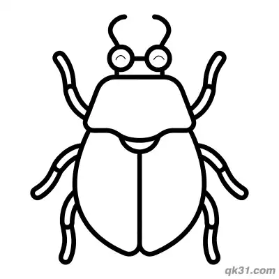 Free printable Minimalist Cartoon Beetle Coloring Page coloring page