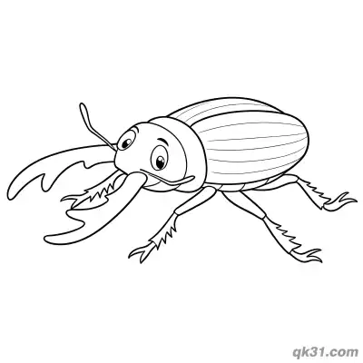 Free printable Realistic Cartoon Stag Beetle Side View Coloring Page coloring page
