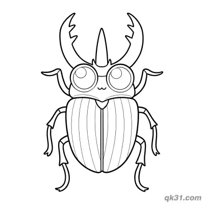 Free printable Symmetrical Cartoon Stag Beetle Coloring Page coloring page
