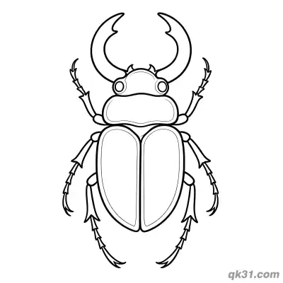 Free printable Symmetrical Front View Stag Beetle Coloring Page coloring page