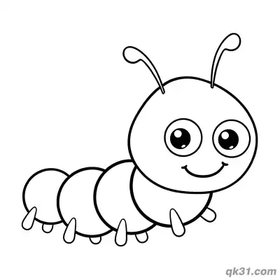 Big Head Minimalist Caterpillar Coloring Page