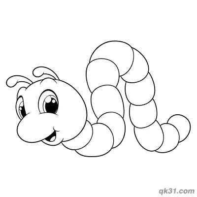 Curved Crawling Caterpillar Coloring Page