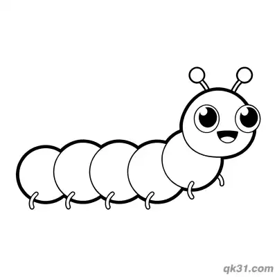 Five Circle Minimalist Caterpillar Coloring Page