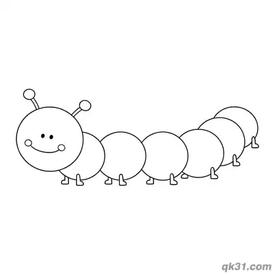 Minimalist Circle Caterpillar Coloring Page
