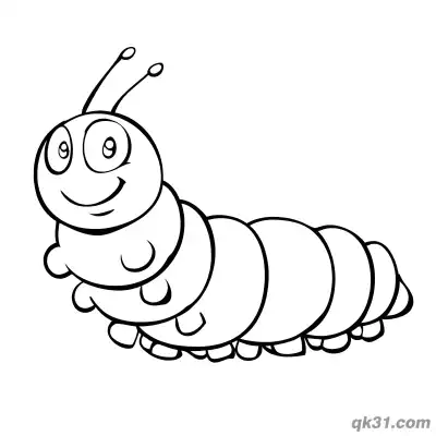 Free printable Round Caterpillar Peeking Forward Coloring Page coloring page