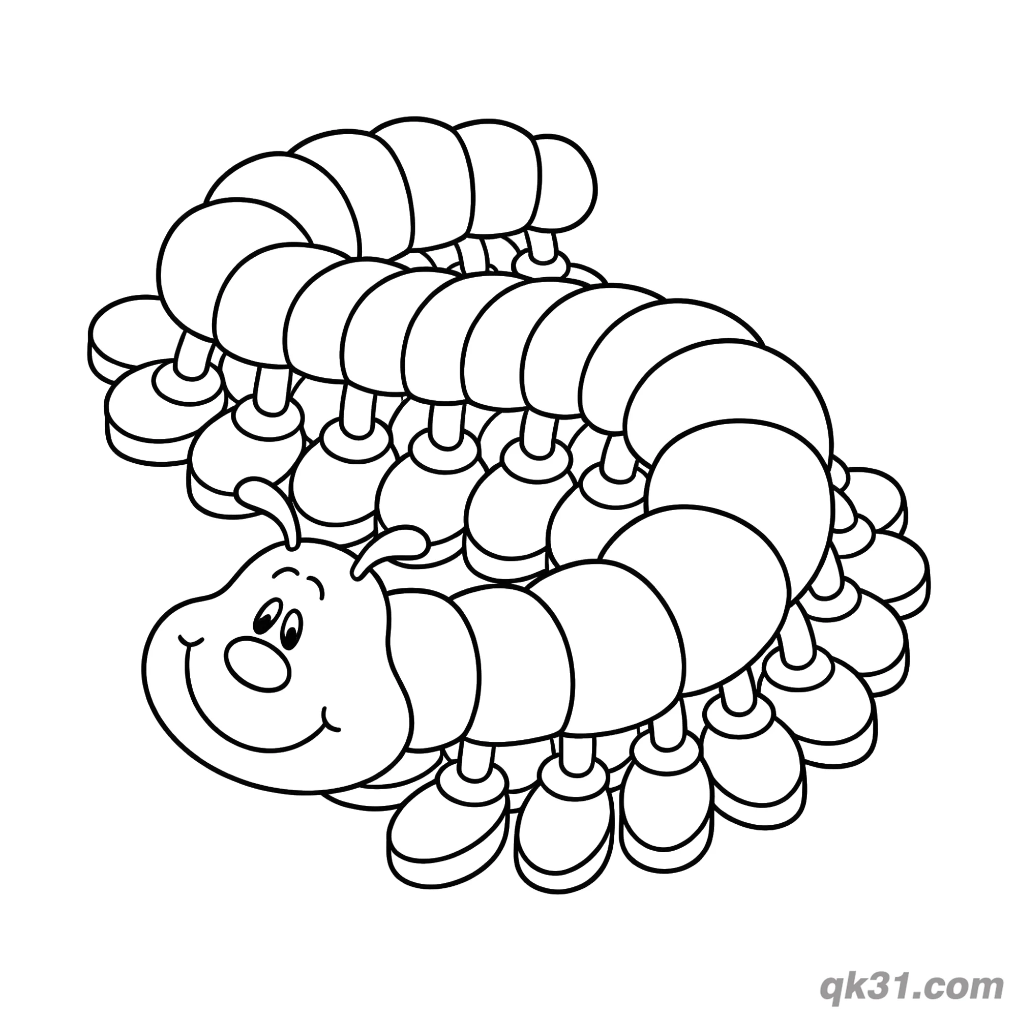 Segmented Chunky Caterpillar Coloring Page – Free Printable Coloring Page for Kids and Adults