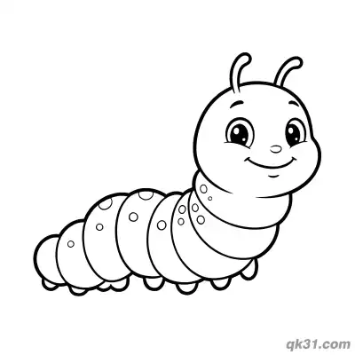 Free printable Side Resting Caterpillar with Spots Coloring Page coloring page