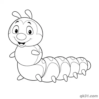 Free printable Side View Caterpillar Raising Hand Coloring Page coloring page