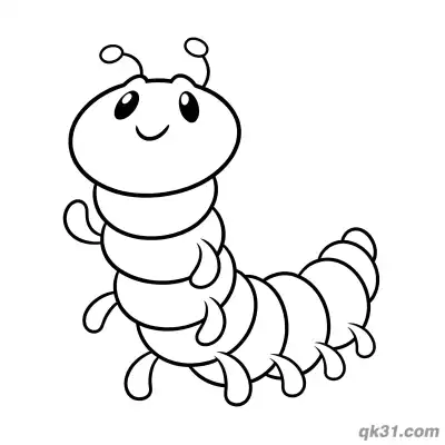 Free printable Soft Round Caterpillar Looking Up Coloring Page coloring page