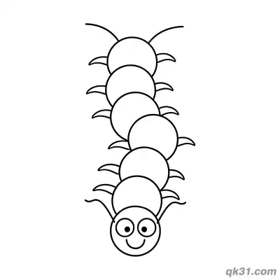 Free printable Vertical Minimalist Caterpillar Coloring Page coloring page