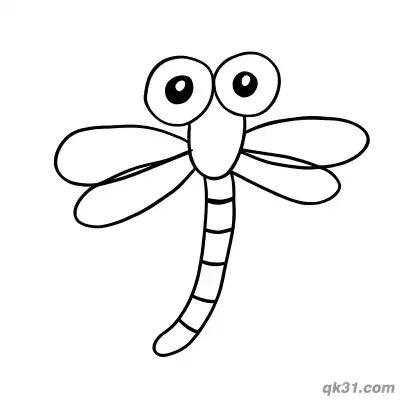 Big Head Minimalist Dragonfly Coloring Page