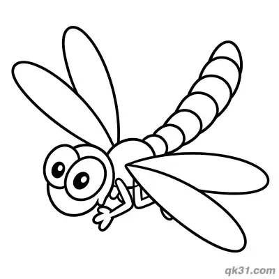 Chubby Dragonfly Looking Back Coloring Page