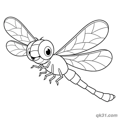 Realistic Diving Dragonfly Coloring Page