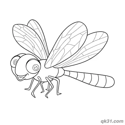 Realistic Dragonfly Side Standing Coloring Page
