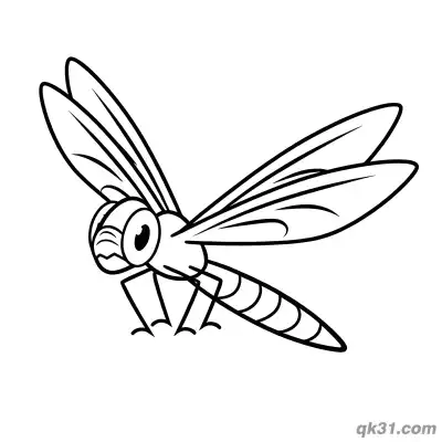 Free printable Resting Side View Realistic Dragonfly Coloring Page coloring page