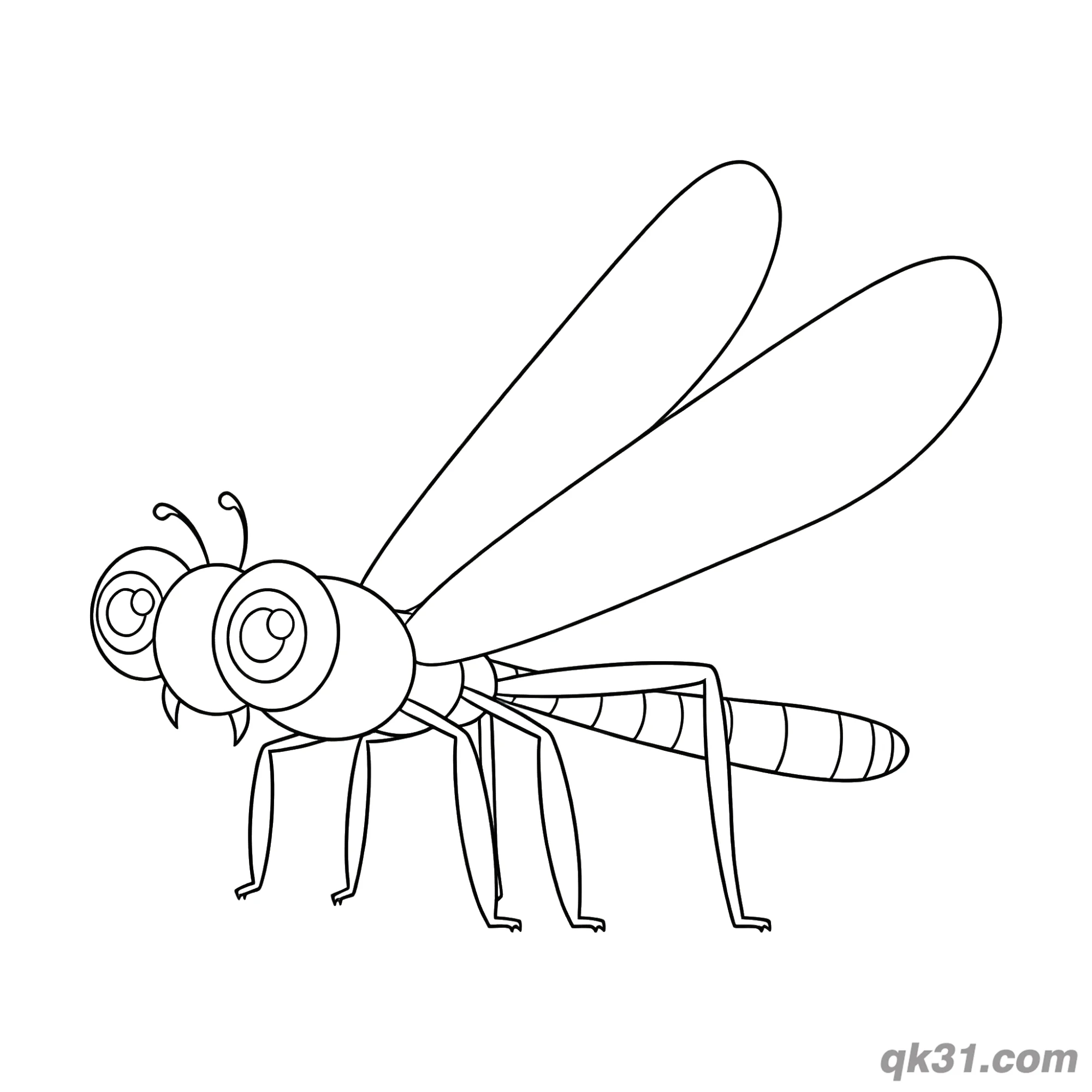 Side View Big Eyes Dragonfly Coloring Page – Free Printable Coloring Page for Kids and Adults