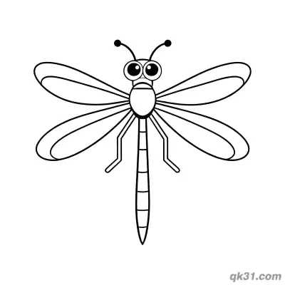 Free printable Slim Minimalist Dragonfly Coloring Page coloring page
