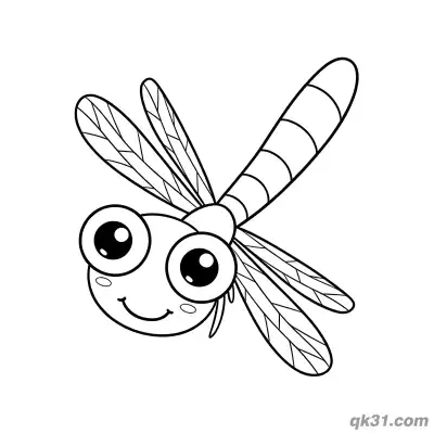 Free printable Soft Cute Diving Dragonfly Coloring Page coloring page