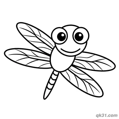 Free printable Symmetrical Dragonfly Front View Coloring Page coloring page
