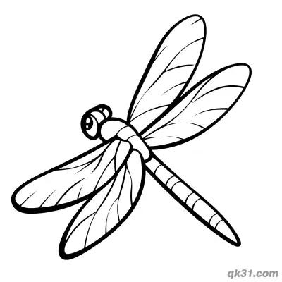 Free printable Top Down Simple Realistic Dragonfly Coloring Page coloring page