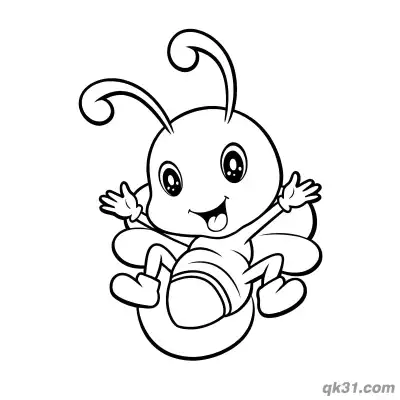Cheerful Cartoon Firefly Coloring Page