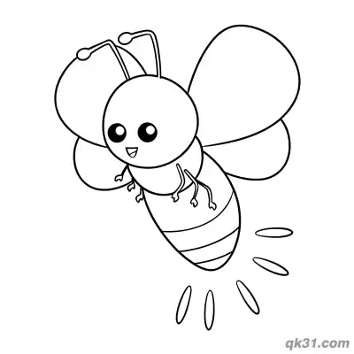 Cute Q Version Glowing Firefly Coloring Page