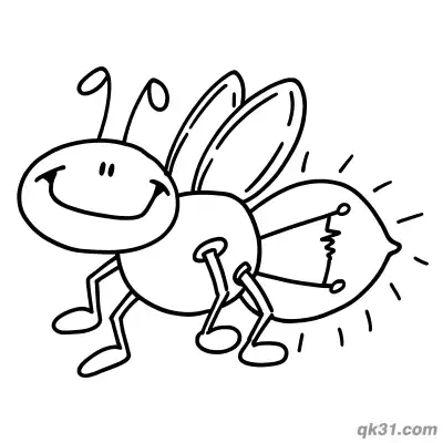Doodle Style Lightning Bug Coloring Page
