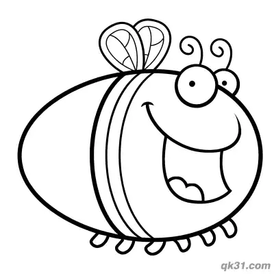 Giant Chubby Cartoon Firefly Coloring Page