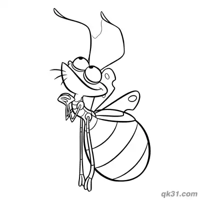 Free printable Whimsical Anthropomorphic Firefly Coloring Page coloring page