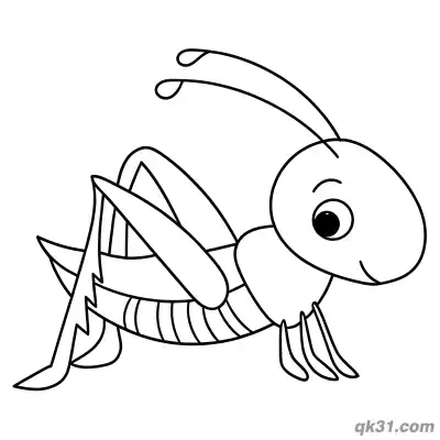 Adorable Grasshopper Lying Down Coloring Page