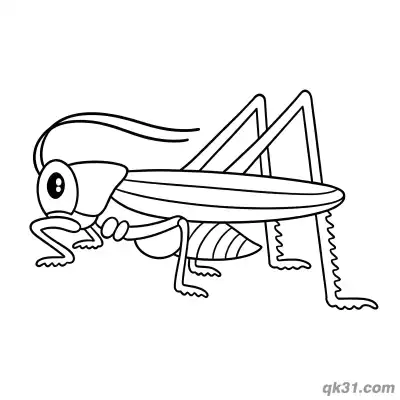 Big Eyed Cartoon Grasshopper Side Profile Coloring Page