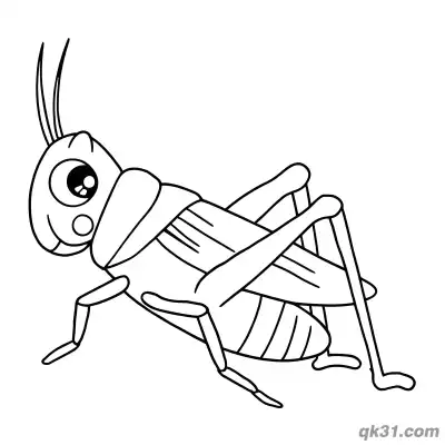 Free printable Realistic Cartoon Grasshopper Crawling Coloring Page coloring page