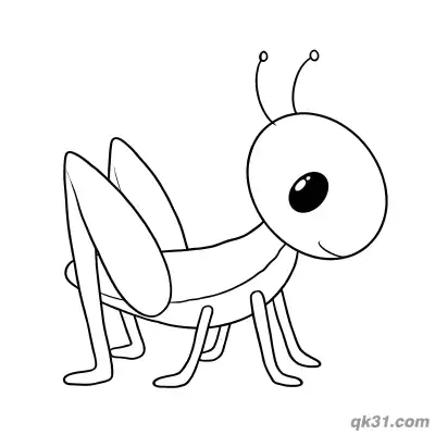 Free printable Simple Big Head Baby Grasshopper Coloring Page coloring page