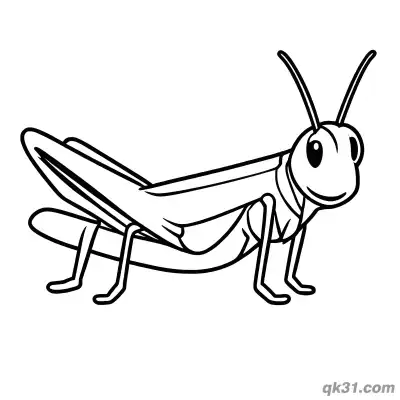 Free printable Simple Educational Grasshopper Side View Coloring Page coloring page