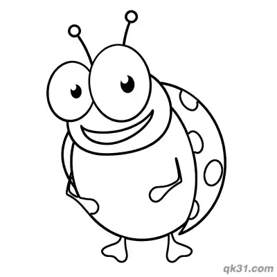 Free printable Chubby Ladybug with Big Eyes Side Profile Coloring Page coloring page